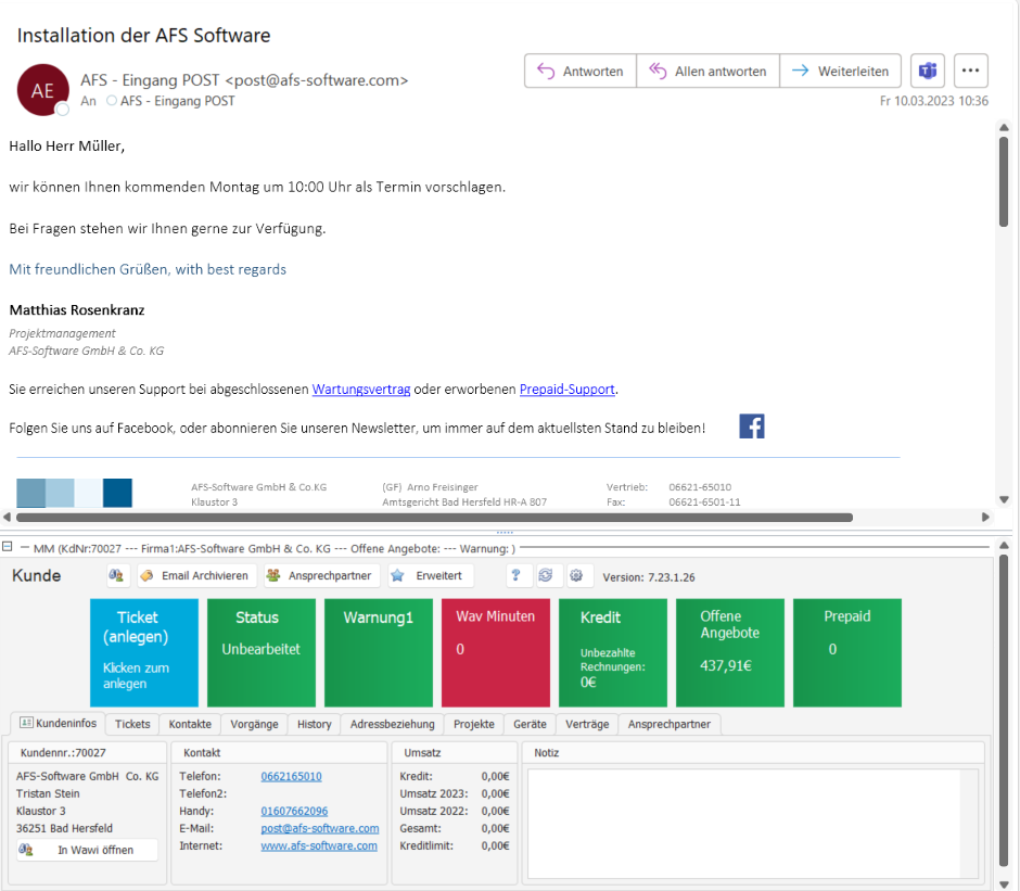 Laptop mit AFS-Manager in Lightmode