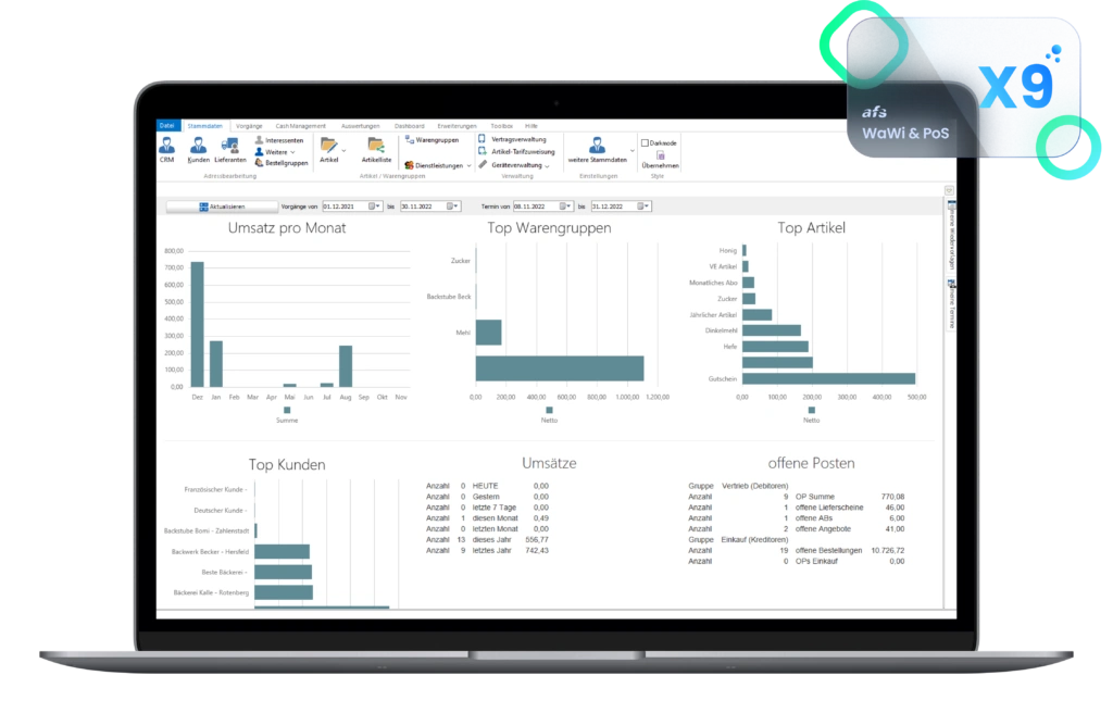 ERP-System Warenwirtschaftssystem X9 AFS-Manager