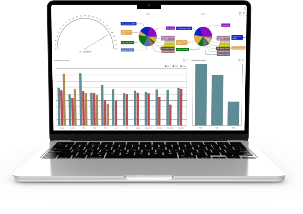 Laptop mit Webdashboard