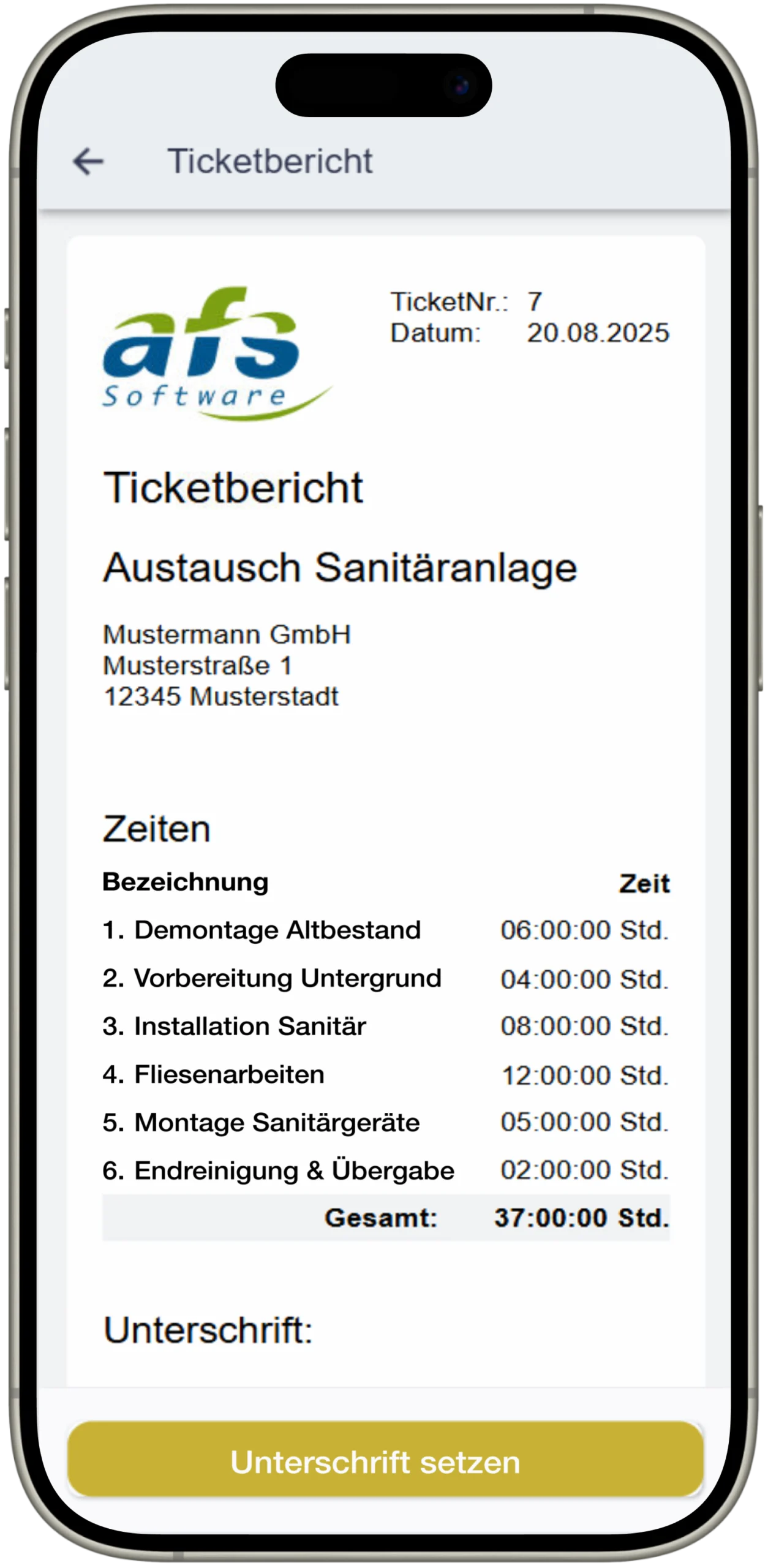 ticketbericht