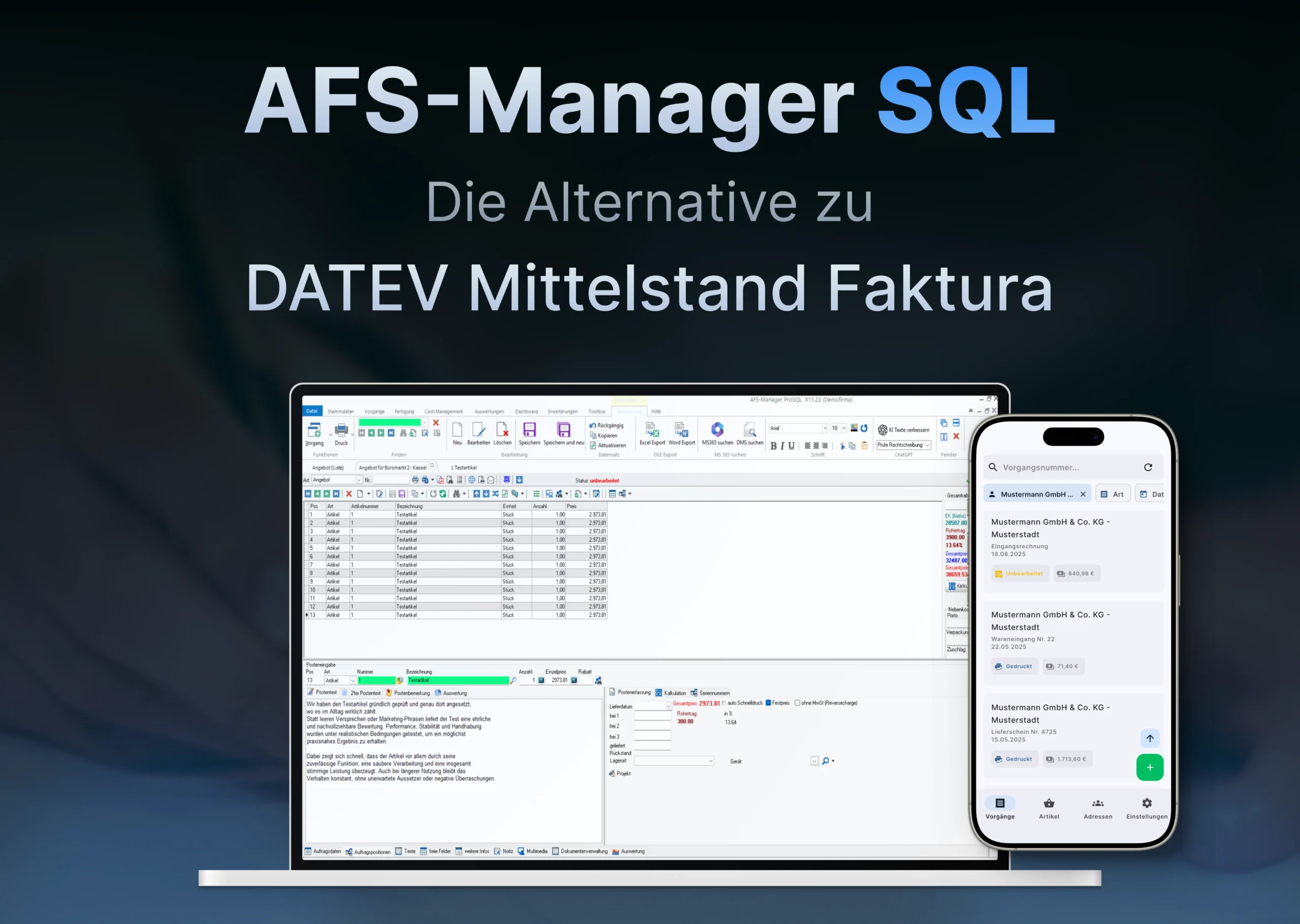 AFS-Manager als Alternative zu DateV Mittelstand Faktura